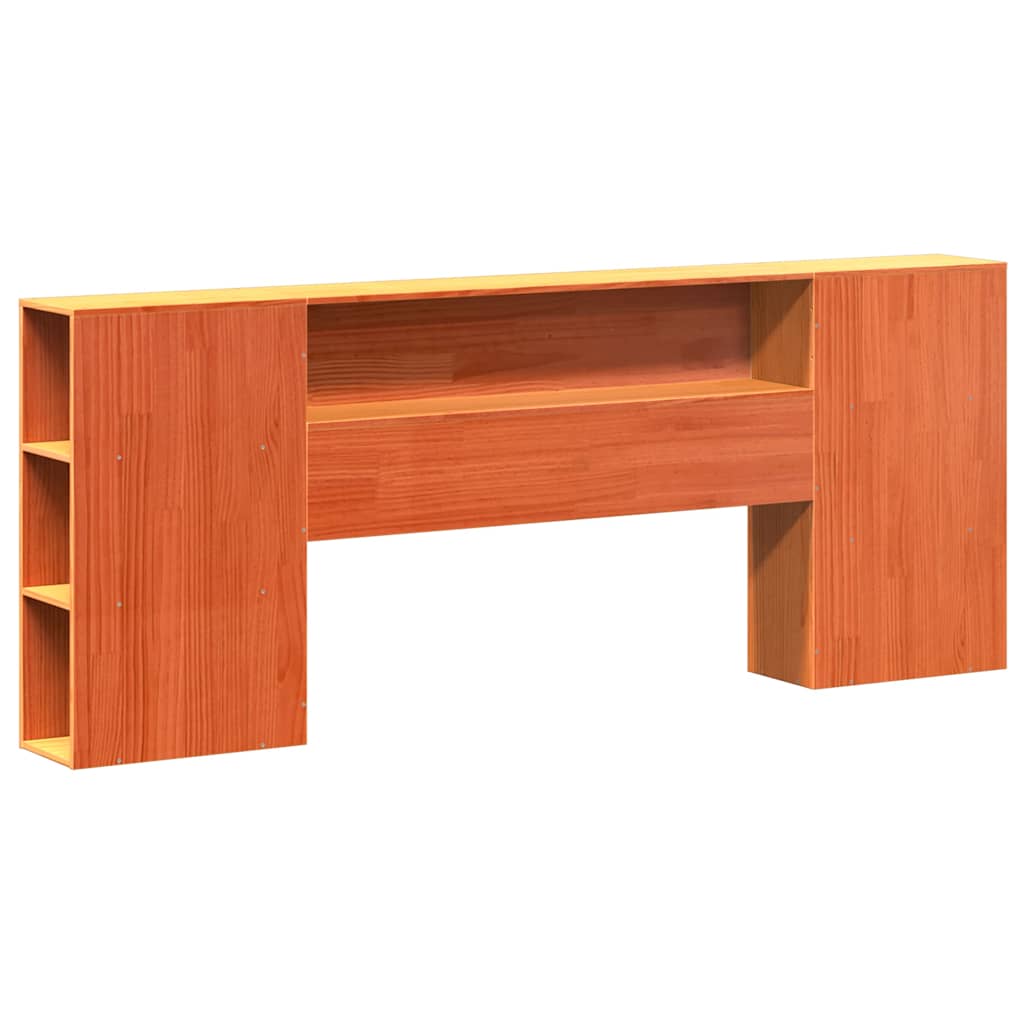 vidaXL Bookcase Bed without Mattress Wax Brown 200x200 cm Solid Wood