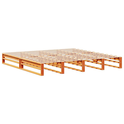 vidaXL Bookcase Bed without Mattress Wax Brown 200x200 cm Solid Wood