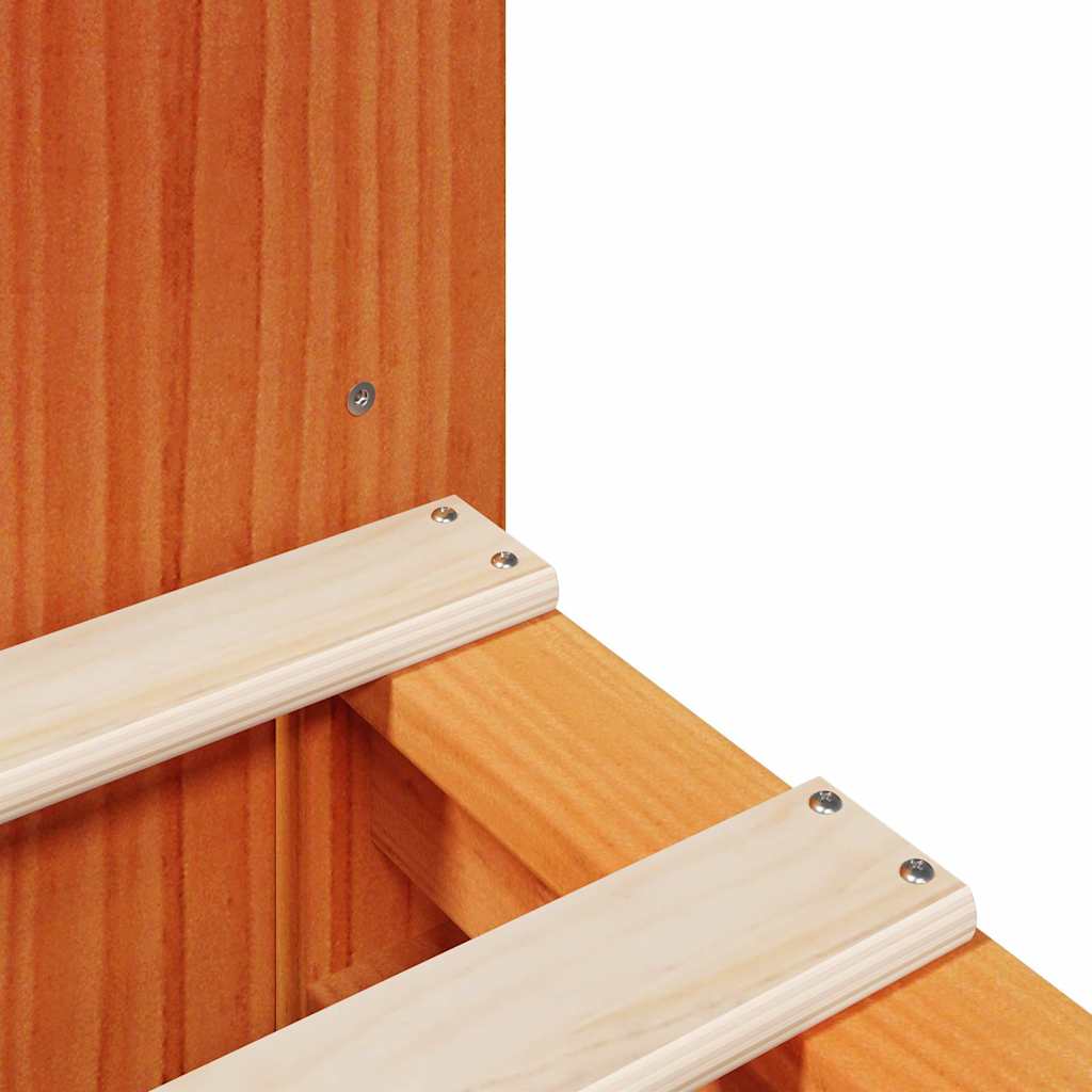 vidaXL Bookcase Bed without Mattress Wax Brown 200x200 cm Solid Wood