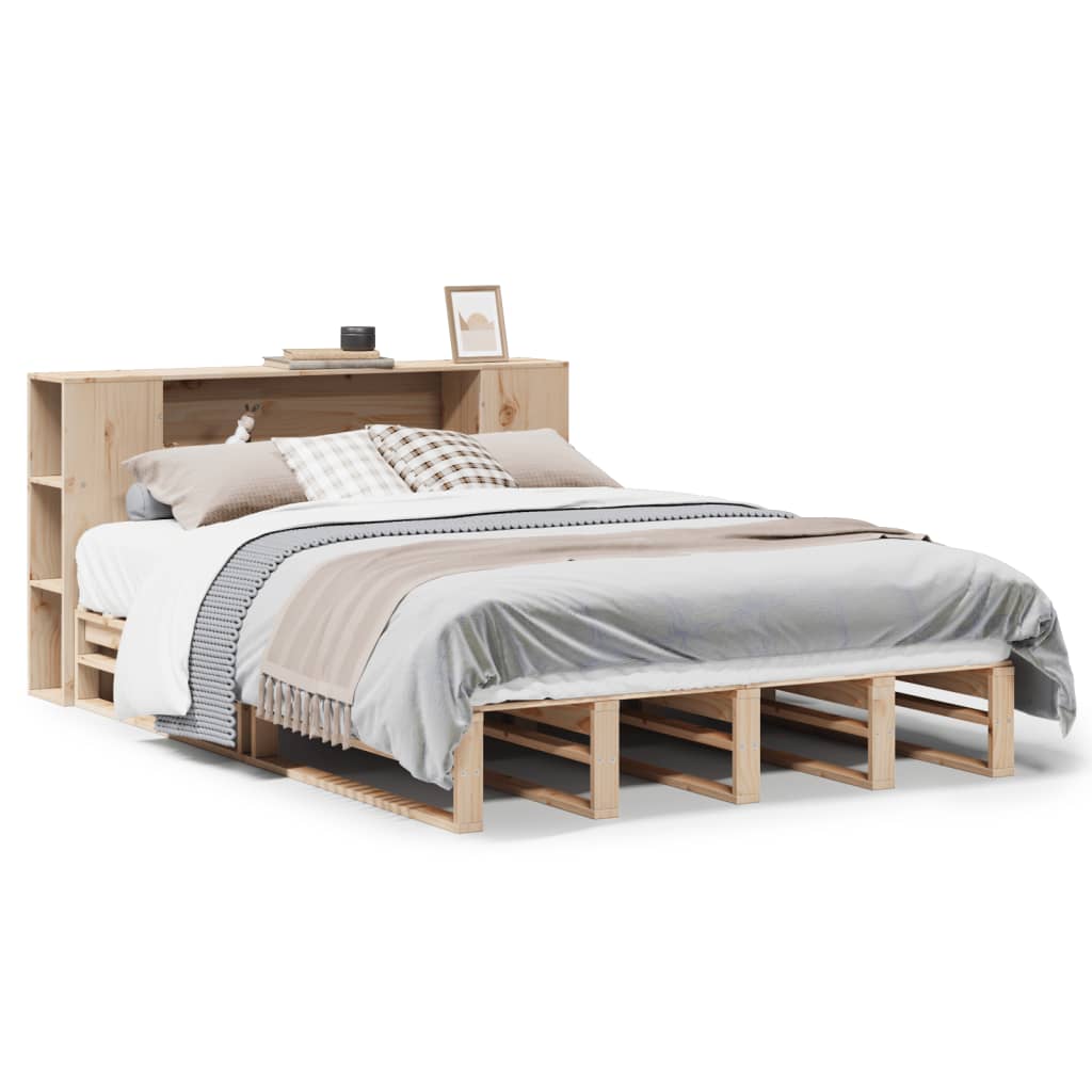 vidaXL Bookcase Bed without Mattress 135x190 cm Double Solid Wood