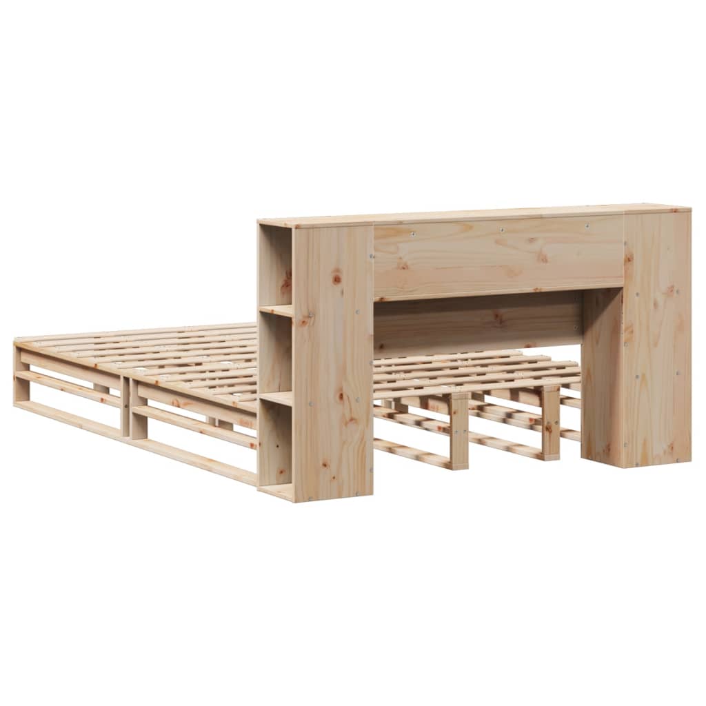 vidaXL Bookcase Bed without Mattress 135x190 cm Double Solid Wood