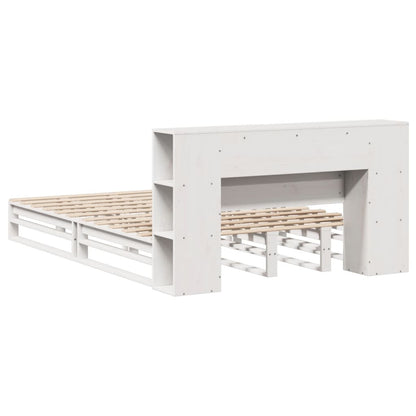 vidaXL Bookcase Bed without Mattress White 135x190 cm Double Solid Wood