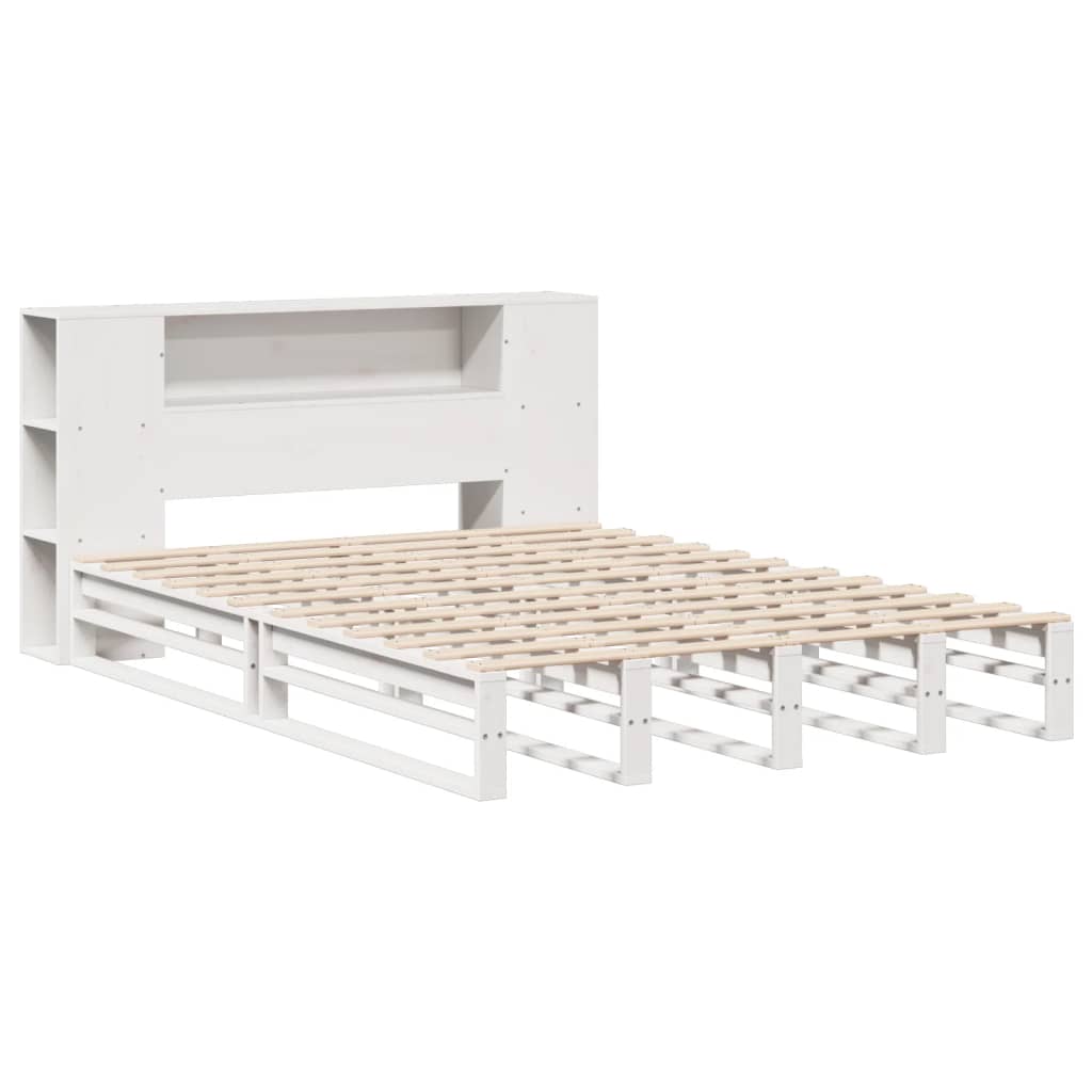 vidaXL Bookcase Bed without Mattress White 140x190 cm Solid Wood