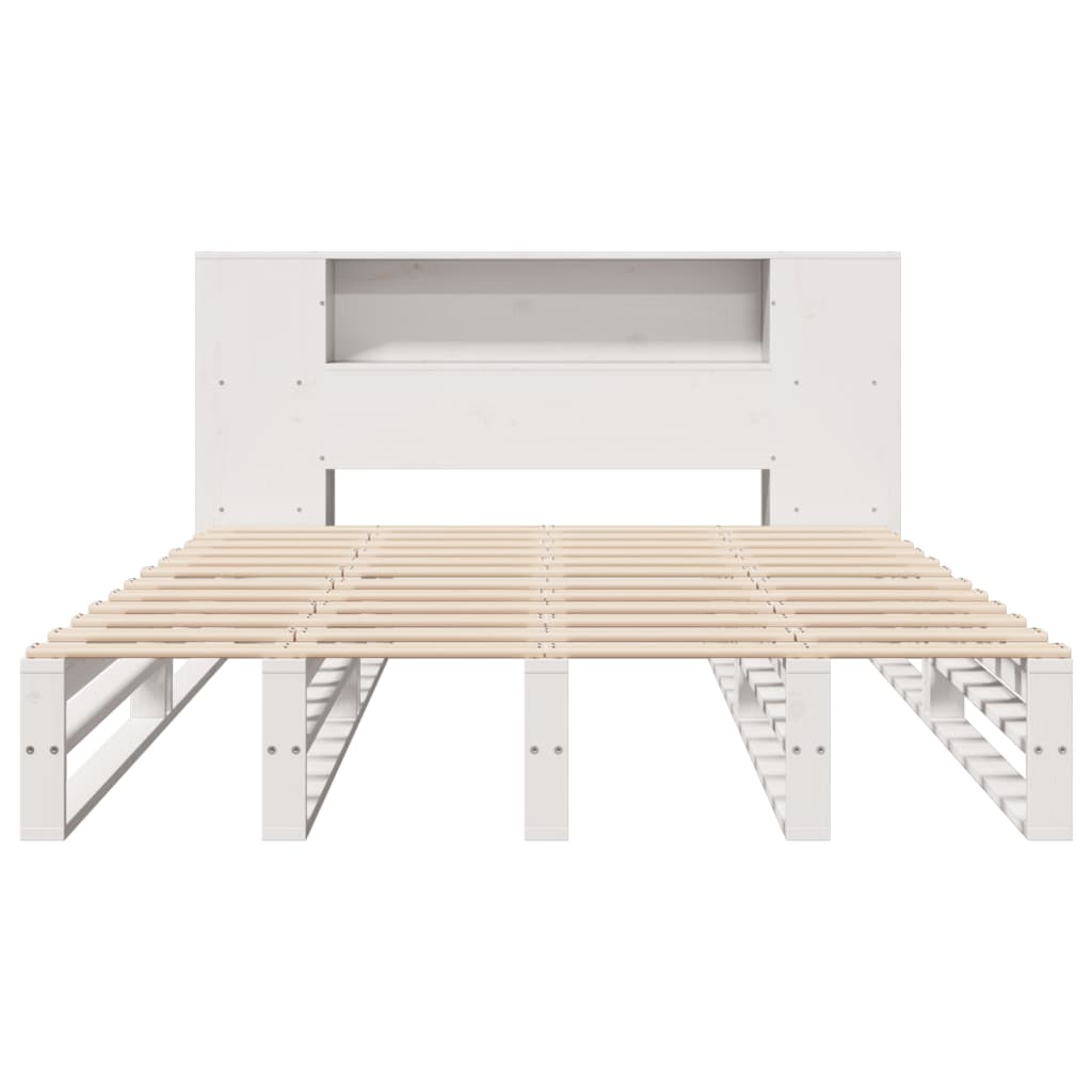 vidaXL Bookcase Bed without Mattress White 140x190 cm Solid Wood