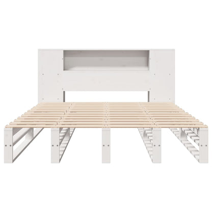 vidaXL Bookcase Bed without Mattress White 140x190 cm Solid Wood