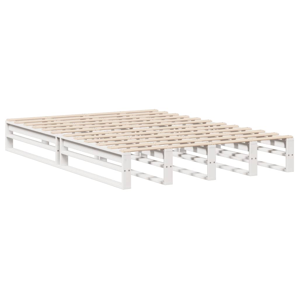 vidaXL Bookcase Bed without Mattress White 140x190 cm Solid Wood