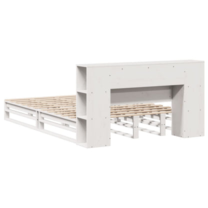 vidaXL Bookcase Bed without Mattress White 140x190 cm Solid Wood