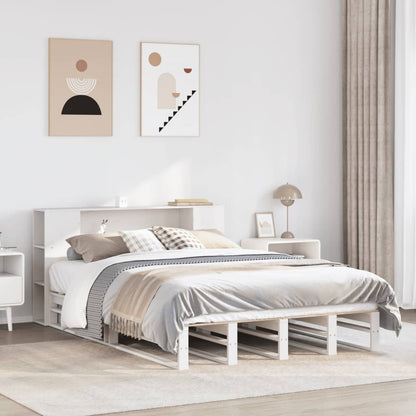 vidaXL Bookcase Bed without Mattress White 140x190 cm Solid Wood