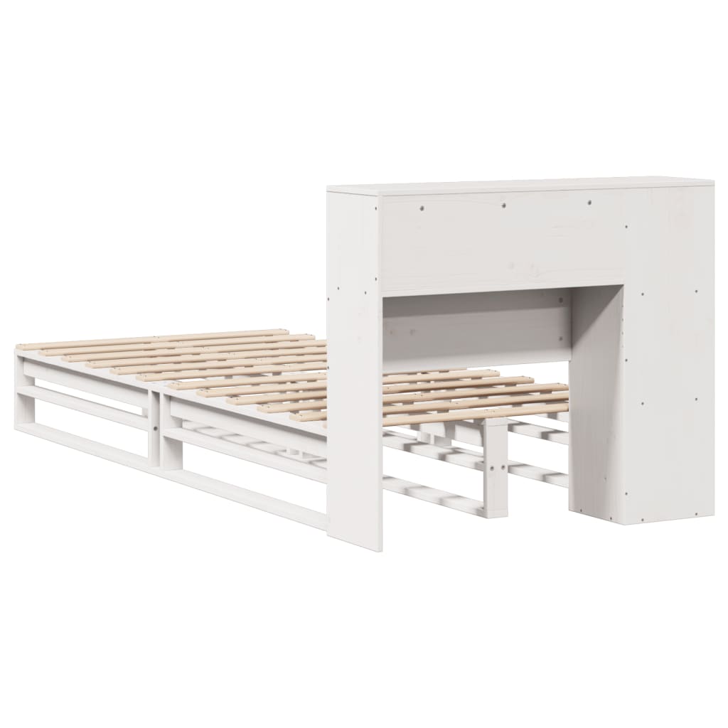 vidaXL Bookcase Bed without Mattress White 75x190 cm Small Single Solid Wood