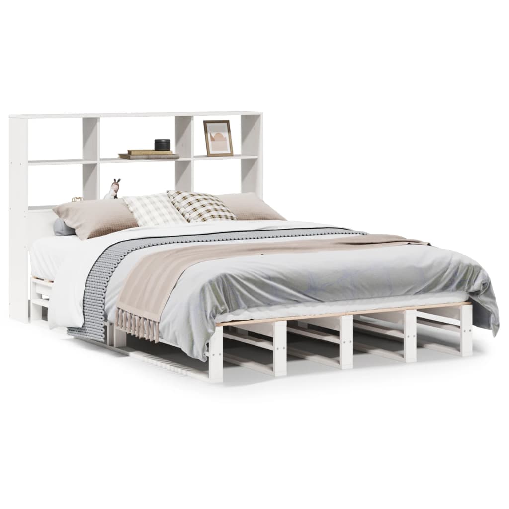 vidaXL Bookcase Bed without Mattress White 160x200 cm Solid Wood