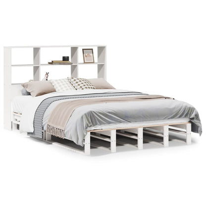 vidaXL Bookcase Bed without Mattress White 160x200 cm Solid Wood