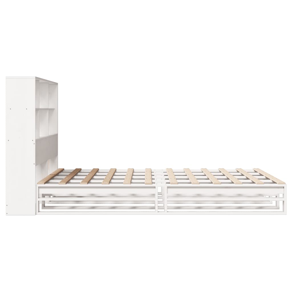 vidaXL Bookcase Bed without Mattress White 160x200 cm Solid Wood