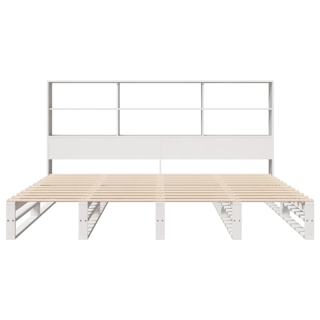 vidaXL Bookcase Bed without Mattress White 180x200 cm Super King Solid Wood