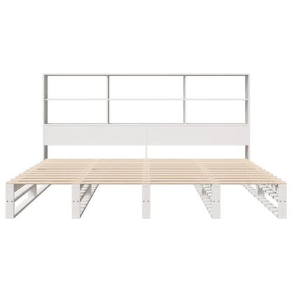 vidaXL Bookcase Bed without Mattress White 180x200 cm Super King Solid Wood