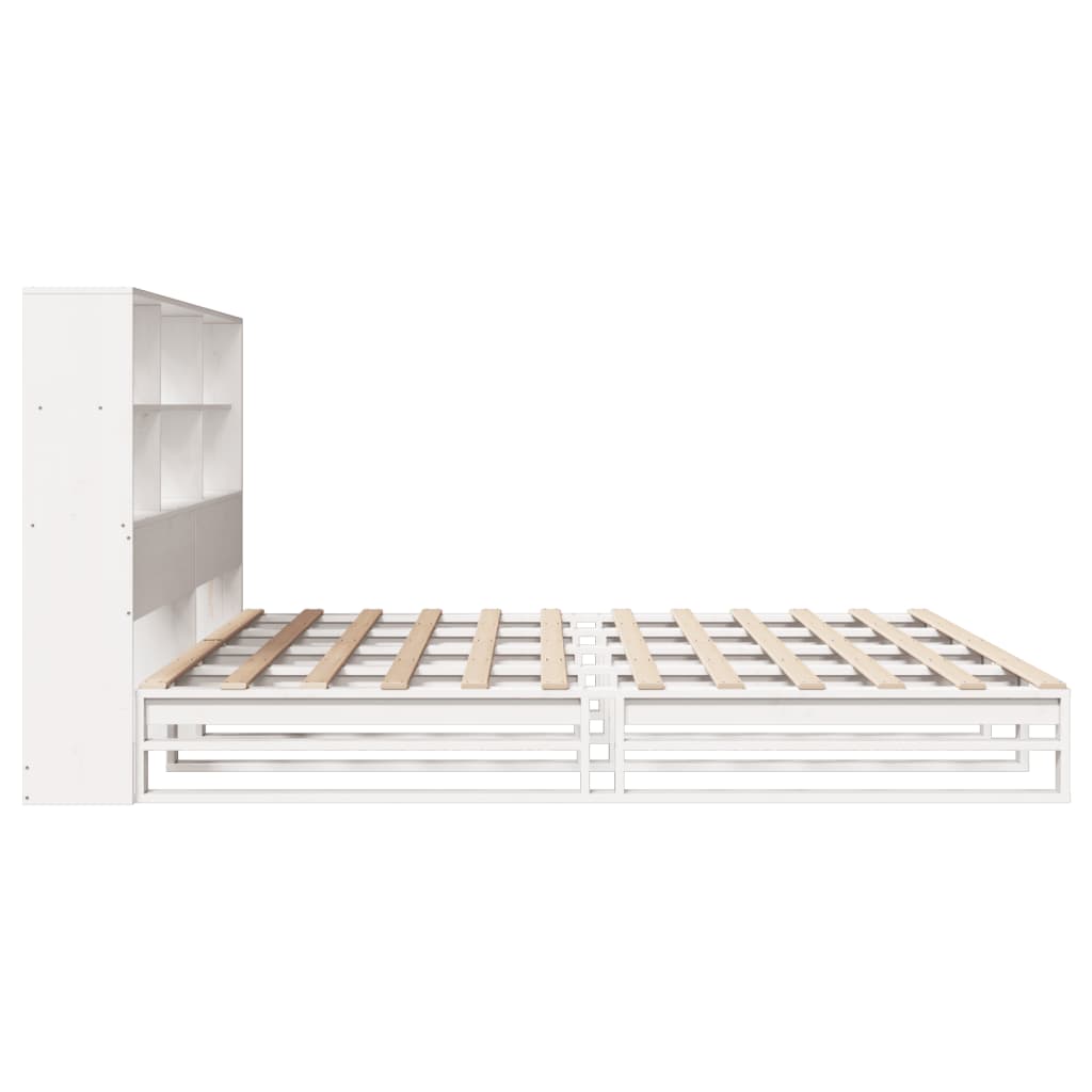 vidaXL Bookcase Bed without Mattress White 180x200 cm Super King Solid Wood