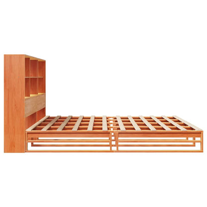 vidaXL Bookcase Bed without Mattress Wax Brown 180x200 cm Super King Solid Wood