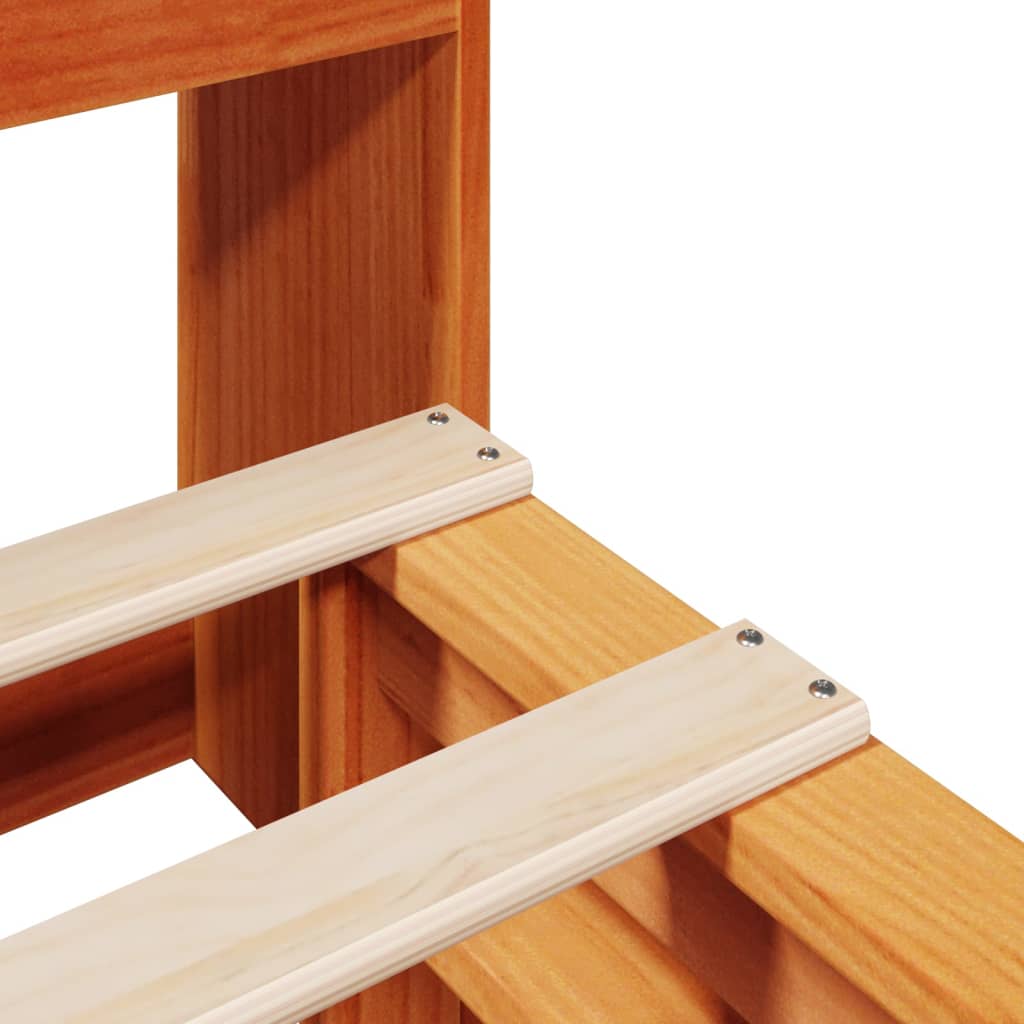 vidaXL Bookcase Bed without Mattress Wax Brown 180x200 cm Super King Solid Wood