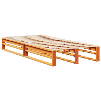 vidaXL Bookcase Bed without Mattress Wax Brown 75x190 cm Small Single Solid Wood