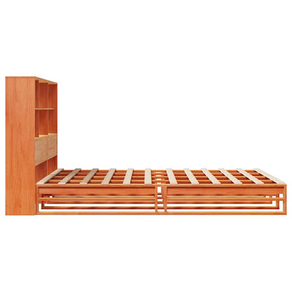 vidaXL Bookcase Bed without Mattress Wax Brown 140x190 cm Solid Wood