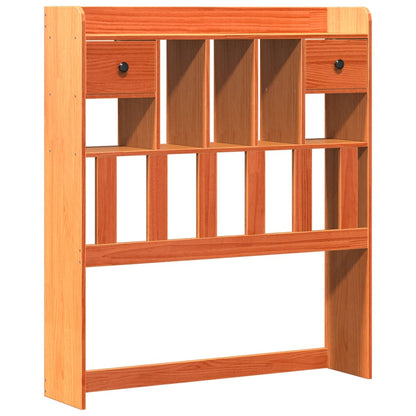 vidaXL Bookcase Bed without Mattress Wax Brown 100x200 cm Solid Wood Pine