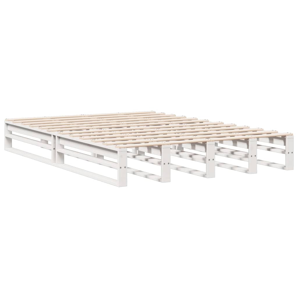 vidaXL Bookcase Bed without Mattress White 140x200 cm Solid Wood Pine
