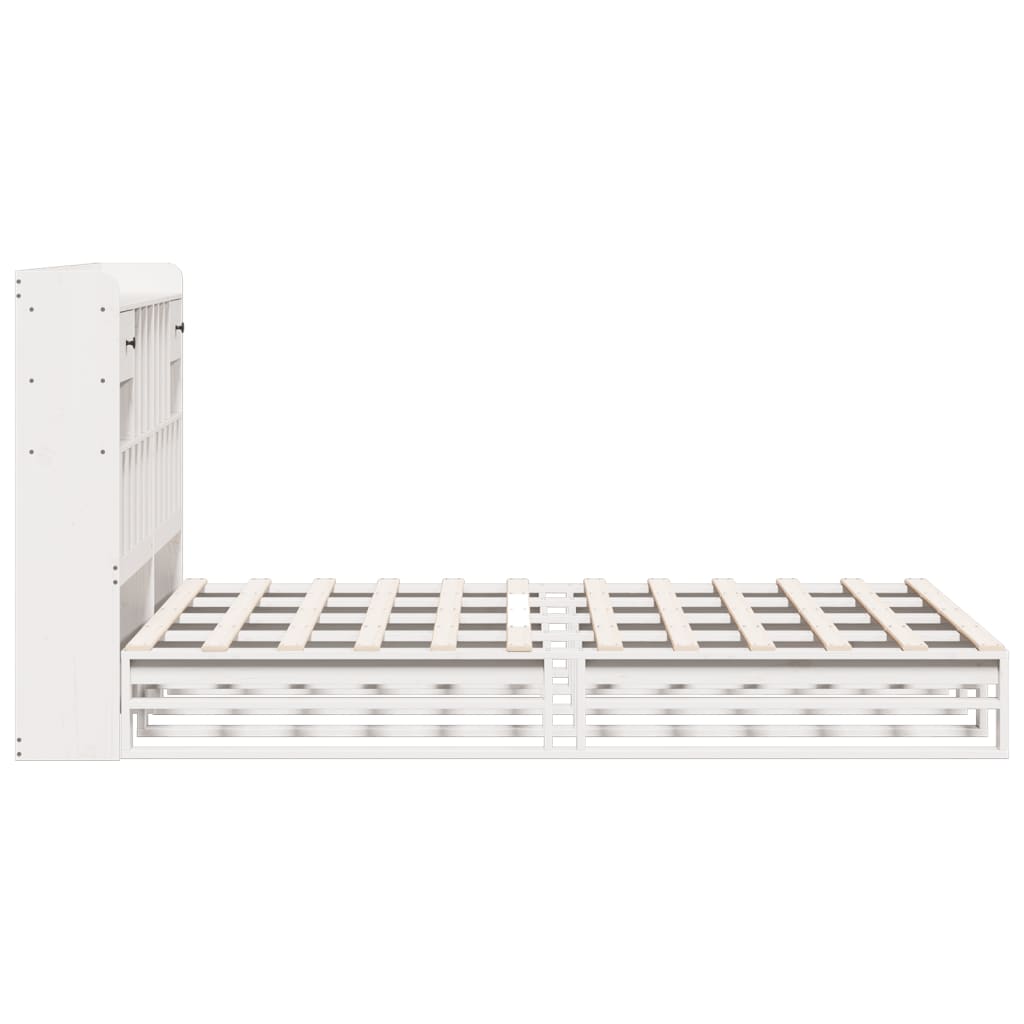 vidaXL Bookcase Bed without Mattress White 140x200 cm Solid Wood Pine