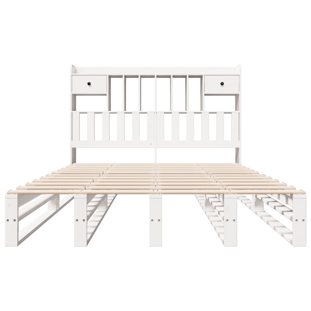 vidaXL Bookcase Bed without Mattress White 160x200 cm Solid Wood Pine