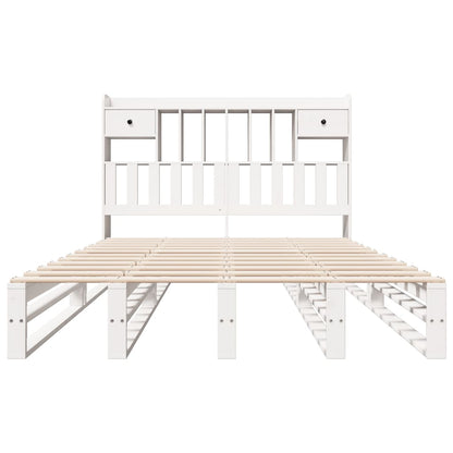 vidaXL Bookcase Bed without Mattress White 160x200 cm Solid Wood Pine