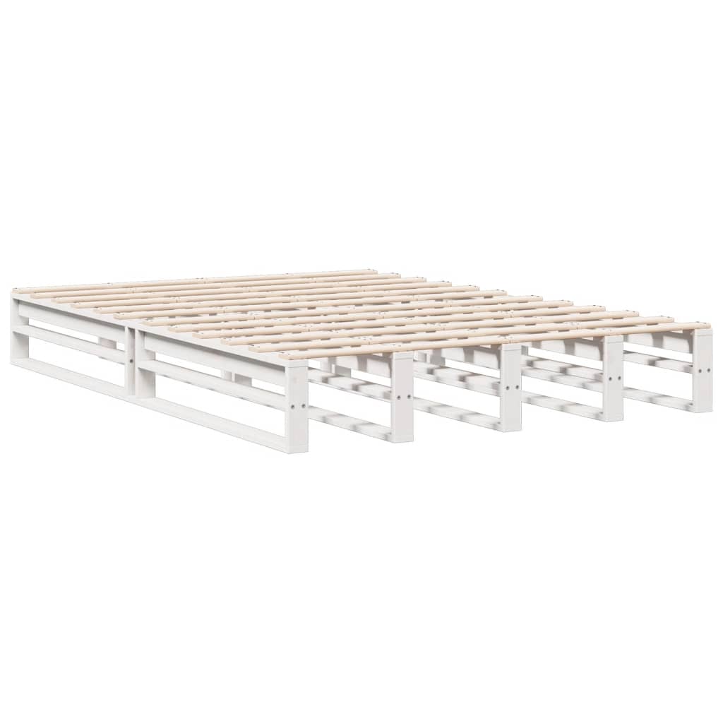 vidaXL Bookcase Bed without Mattress White 160x200 cm Solid Wood Pine