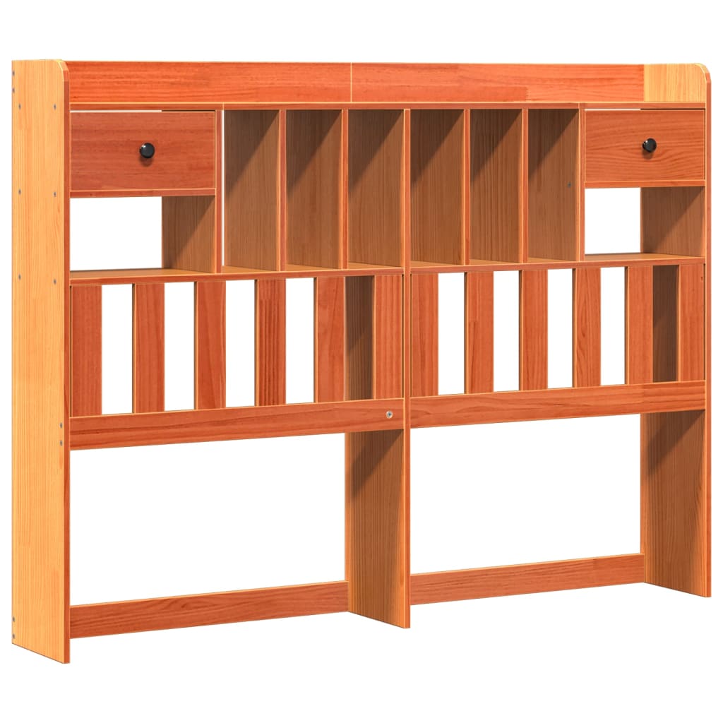 vidaXL Bookcase Bed without Mattress Wax Brown 160x200 cm Solid Wood Pine