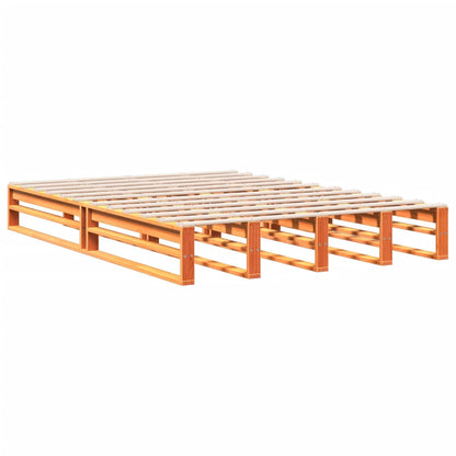 vidaXL Bookcase Bed without Mattress Wax Brown 160x200 cm Solid Wood Pine