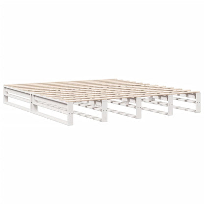 vidaXL Bookcase Bed without Mattress White 180x200 cm Super King Solid Wood Pine