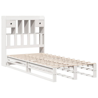 vidaXL Bookcase Bed without Mattress White 75x190 cm Small Single Solid Wood Pine