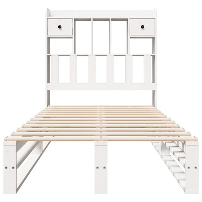 vidaXL Bookcase Bed without Mattress White 75x190 cm Small Single Solid Wood Pine