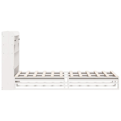 vidaXL Bookcase Bed without Mattress White 75x190 cm Small Single Solid Wood Pine