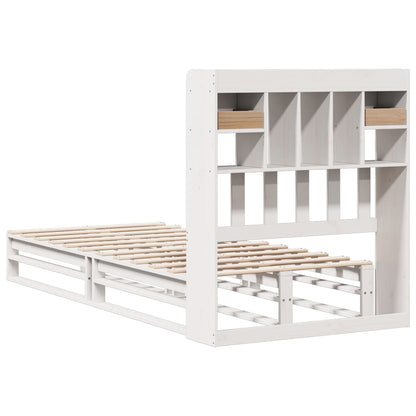 vidaXL Bookcase Bed without Mattress White 75x190 cm Small Single Solid Wood Pine