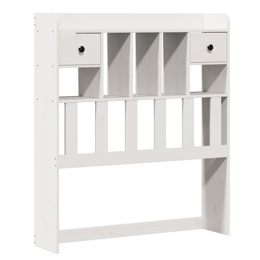vidaXL Bookcase Bed without Mattress White 75x190 cm Small Single Solid Wood Pine