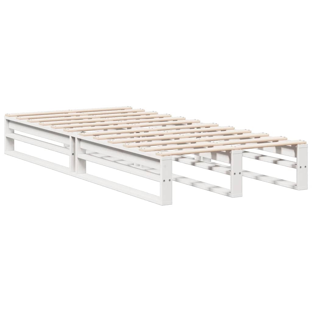 vidaXL Bookcase Bed without Mattress White 75x190 cm Small Single Solid Wood Pine