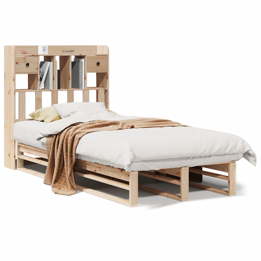 vidaXL Bookcase Bed without Mattress 90x190 cm Single Solid Wood Pine