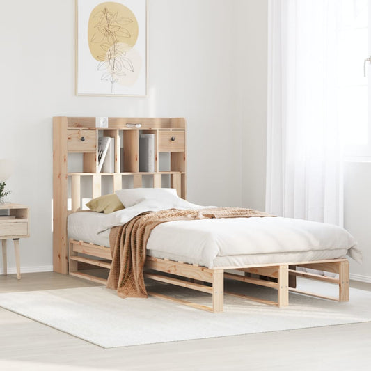 vidaXL Bookcase Bed without Mattress 90x190 cm Single Solid Wood Pine