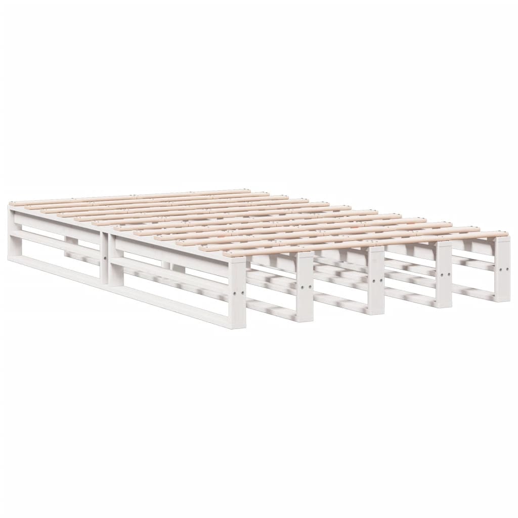 vidaXL Bookcase Bed without Mattress White 135x190 cm Double Solid Wood Pine
