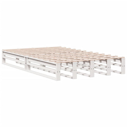 vidaXL Bookcase Bed without Mattress White 135x190 cm Double Solid Wood Pine