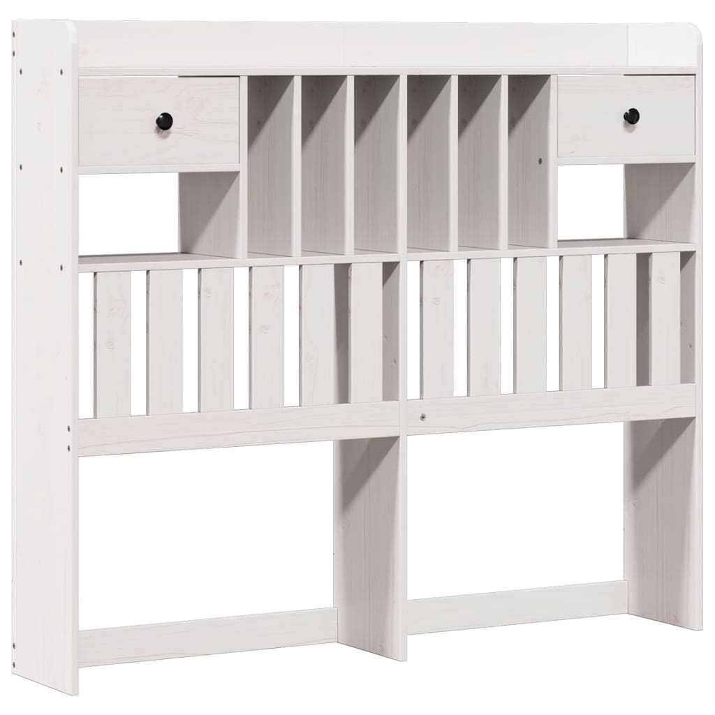 vidaXL Bookcase Bed without Mattress White 135x190 cm Double Solid Wood Pine