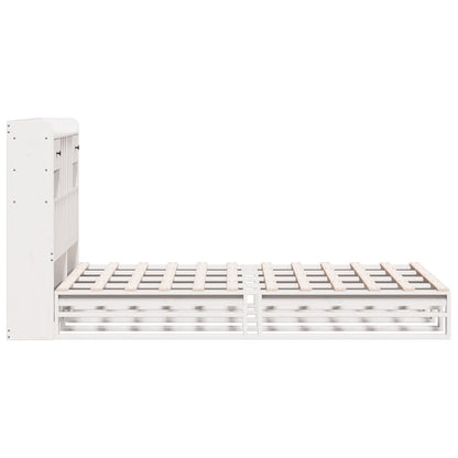 vidaXL Bookcase Bed without Mattress White 135x190 cm Double Solid Wood Pine
