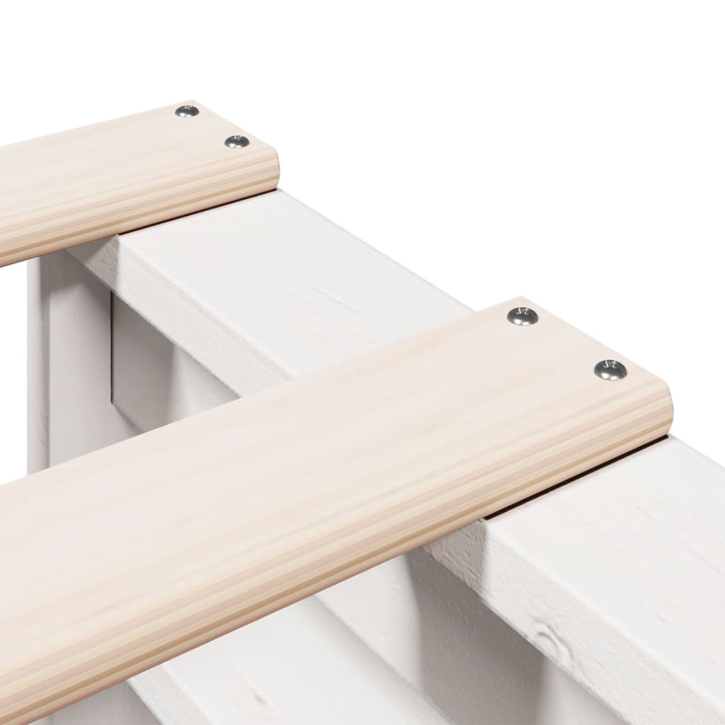 vidaXL Bookcase Bed without Mattress White 135x190 cm Double Solid Wood Pine