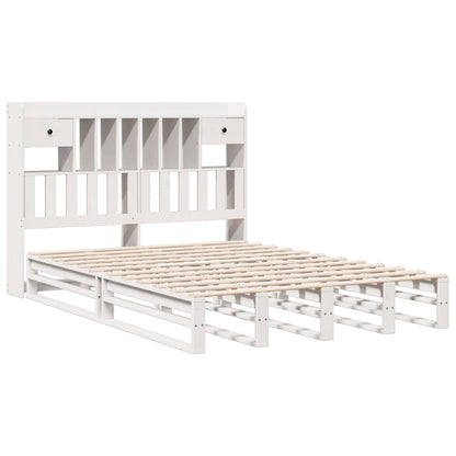 vidaXL Bookcase Bed without Mattress White 140x190 cm Solid Wood Pine