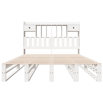 vidaXL Bookcase Bed without Mattress White 140x190 cm Solid Wood Pine
