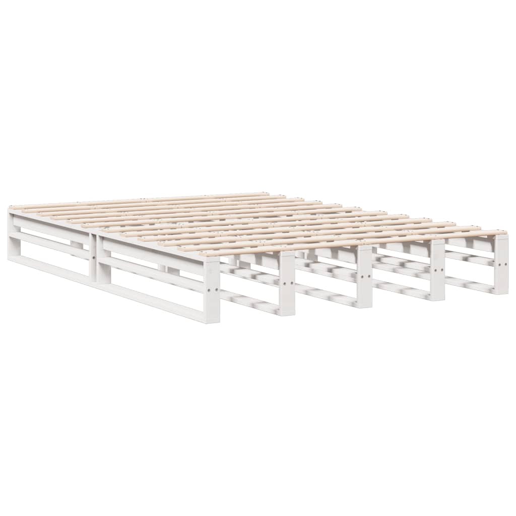 vidaXL Bookcase Bed without Mattress White 140x190 cm Solid Wood Pine