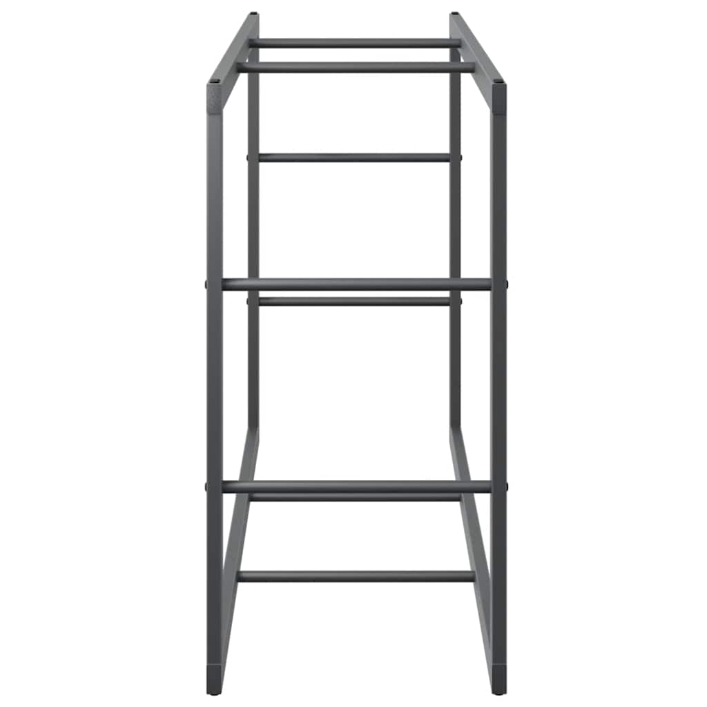 vidaXL Firewood Rack Black 110x30x61 cm Steel