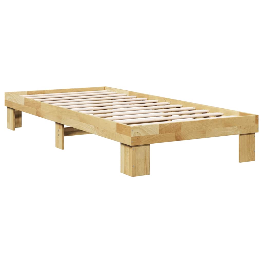 vidaXL Bed Frame without Mattress 75x190 cm Small Single Solid Wood Oak